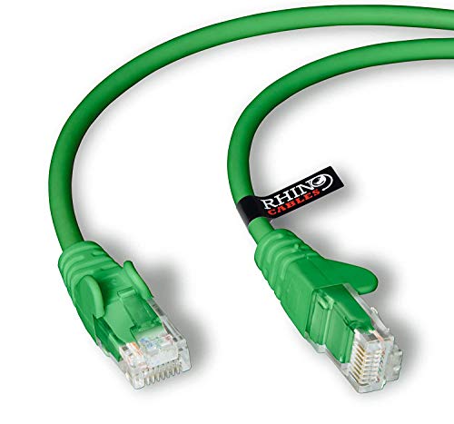rhinocables Cable de Red Ethernet LAN Cat.5e RJ45 - Cable de conexión a Red - UTP - Compatible con Conmutador, Router, módem, Punto de Acceso, para PC, TV Box, Nintendo Switch, Router, Xbox, PS4, Servidor Nas (5m Verde)