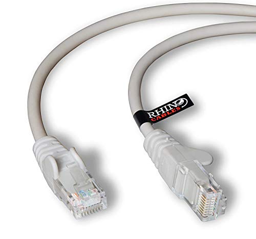rhinocables Cable de Red Ethernet LAN Cat.5e RJ45 - Cable de conexión a Red - UTP - Compatible con Conmutador, Router, módem, Punto de Acceso, para PC, TV Box, Nintendo Switch, Router, Xbox, PS4, Servidor Nas (5m Beige)