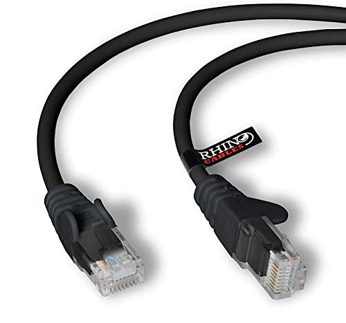 rhinocables Cable de Red Ethernet LAN Cat.5e RJ45 - Cable de conexión a Red - UTP - Compatible con Conmutador, Router, módem, Punto de Acceso, para PC, TV Box, Nintendo Switch, Router, Xbox, PS4, Servidor Nas (3m Negro)