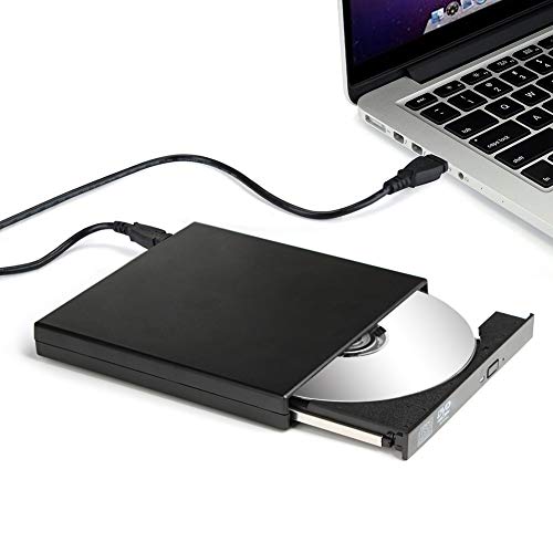 Salcar - Externa Lector de CD/DVD Grabadora de DVD-R/CD-RW Portátil USB 2.0 DVD Combo Player Compatible con Windows/Mac OS para Apple/iMac/Macbook/PC/Notebook - Negro