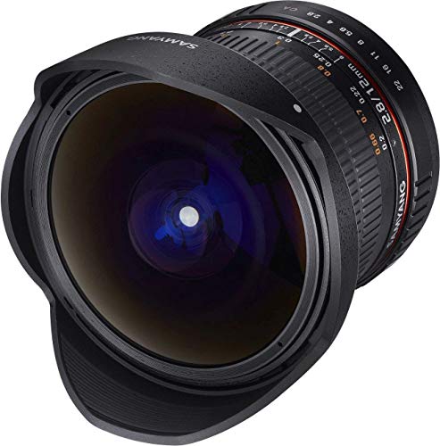 Samyang F1112103101 - Objetivo fotográfico DSLR para Nikon F Ae (Distancia Focal Fija 12mm, Apertura f/2.8-22 ED AS NCS, Ojo de Pez), Negro
