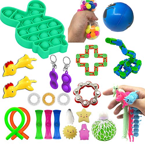 Sensory Fidget Toys Set,24-25 Pack Fidget Juego de Juguetes Sensoriales Juguetes para Aliviar el Estrés para Niños Adultos Alivia el Estrés y la Ansiedad Fidget Toy,Especiales Toy para Ansiedad TDAH
