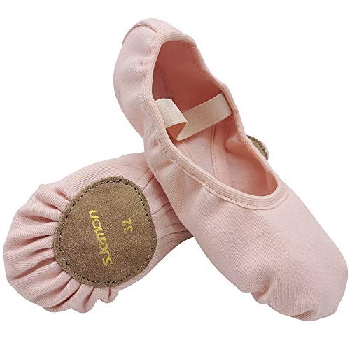 S.lemon Zapatos de Ballet Clásicos de Lona Súper Elástico Suela Dividida para Niños Niñas (30 EU)