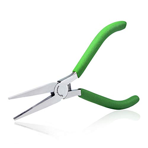 SPEEDWOX Mini Flat Nose Pliers Thin 4-1/2 Inch Small Duck Bill Pliers Fine Needle Nose Pliers Micro Chain Nose Pliers Precision Jewelry Making Hand Tools Professional Beading Hobby Work Craft Supplies