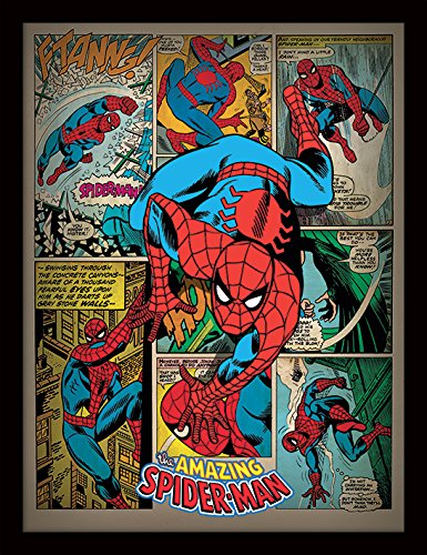 Spider-Man 30 x 40 cm Retro con Marco