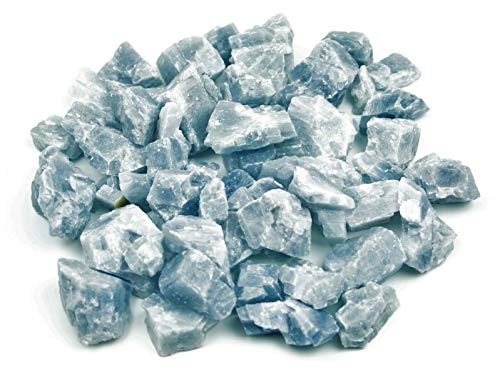 Steinfixx Piedras preciosas de calcita azul I piedras curativas I piedras brutas I piedras de agua I fichas I México (500 g)