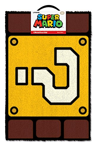Super Mario Felpudo QUESTION Mark Block, Vinilo, Multicolor, 40 x 60 cm
