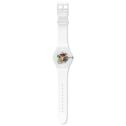 Swatch Random Ghost SUOK111 - Reloj analógico de Cuarzo para Hombre, Correa de plástico Color Blanco