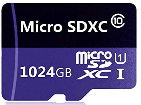 Tarjeta de memoria Micro SD de 512 GB/1024 GB con adaptador MicroSD de alta velocidad Class10, U1, A1 para Phone, Tablet y PC (1024 GB-A Purple)