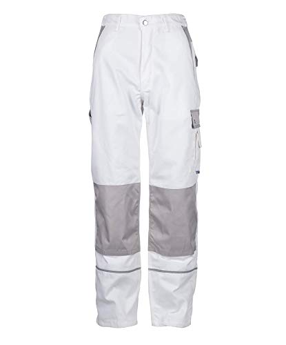 TMG® Pantalones de Trabajo para Hombres | Blanco | XS-7XL | Pantalones de Trabajo Resistentes y Elástico | Pintores, Decoradores y Tapiceros 46