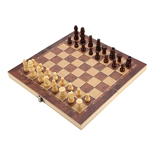 Weiyiroty Ajedrez Internacional de Madera, ajedrez Internacional Plegable fácil de almacenar, ajedrez Plegado para Juego