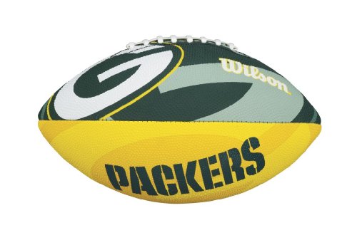 Wilson WTF1534XBGB Pelota de fútbol Americano NFL JR Team Equipo: Green Bay Packers Material Compuesto, para niños, Verde/Amarillo, Junior