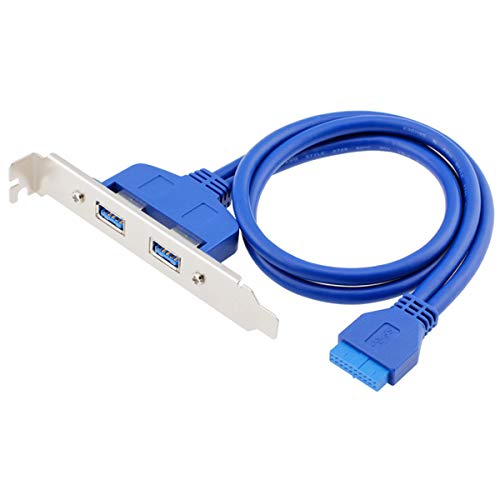 Xiwai - Cable interno de 2 pines USB 3.0 hembra a placa base de 20 pines con soporte PCI