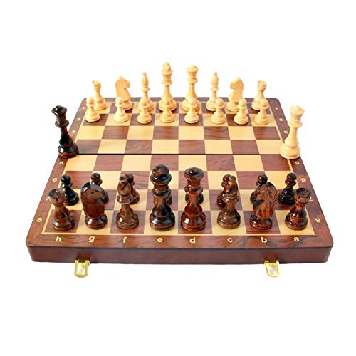 XXYHYQHJD 45x45cm Juego estándar clásico de ajedrez de Madera Conjunto Plegable Tablero Gran Regalo Staunton Madera Tablas de Madera Tablero de ajedrez