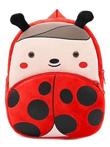 YOSICIL Mochilas de Mariquita para niños Pequeños Linda Las Aventuras de Ladybug Rojo Bolso de Escuela Animados Mariquita Mochilas Infantiles 2-5 años