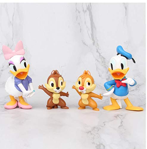 zdfgv 4 unids/Lote Figuras de Mickey Donald Duck Daisy Duck Chip Dale Dibujos Animados PVC Figura colección Modelo muñecas de Juguete 8-12 cm