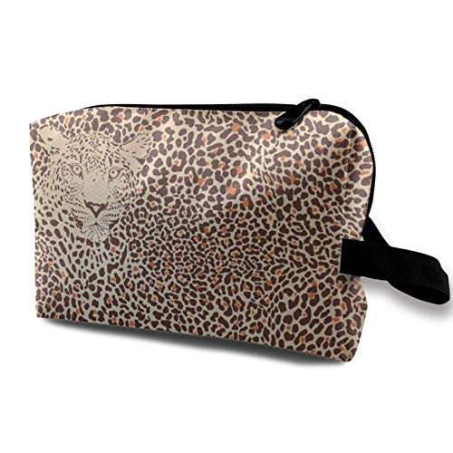 zjipeung Funny Leopard Skins Cosmetic Bag Makeup Bags For Women,Travel Makeup Bags Roomy Toiletry Bag Accessories Organizer with Zipper