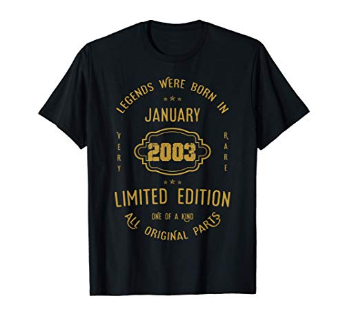 18 años de cumpleaños - Las leyendas nacen en enero de 2003 Camiseta