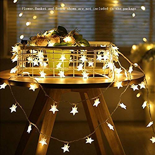 3 Meter 20 Star String Lights for Indoor Outdoor Decoration Diwali Light for Party Birthday Diwali Christmas Navratri Valentine Gift Home Decoration Light (Warm White)