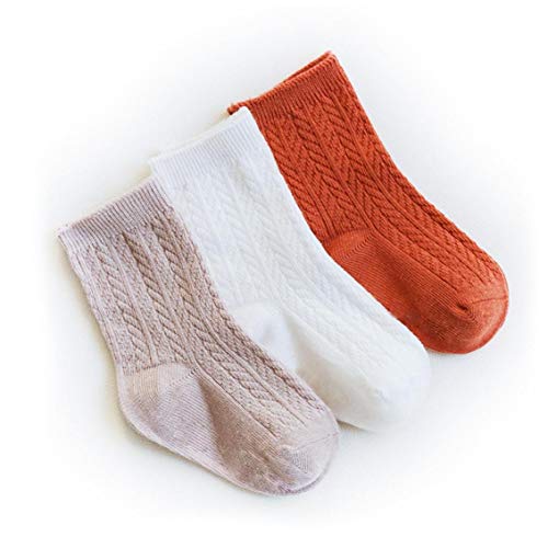3 pares unisex del bebé Calcetines Anti Slip corto calcetines algodón de los niños del equipo del calcetín modelo de la torcedura calcetines de vestir para interior-exterior infantil suministros XS