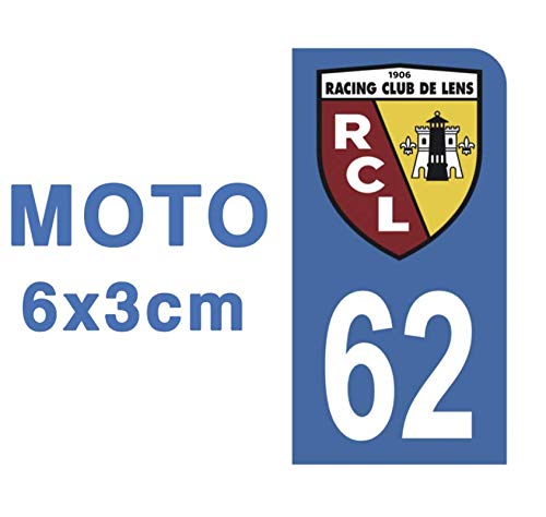 Adhesivo para placa de matrícula de moto 62 Club RCL Racing Club de Lens, color azul