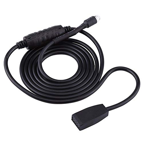 Akozon Cable de audio para coche (3,5 mm, entrada auxiliar, adaptador para MP3, para E46 1998-2006) Plug and Play Cable rojo MP3 AUX negro Cable de entrada AUX negro