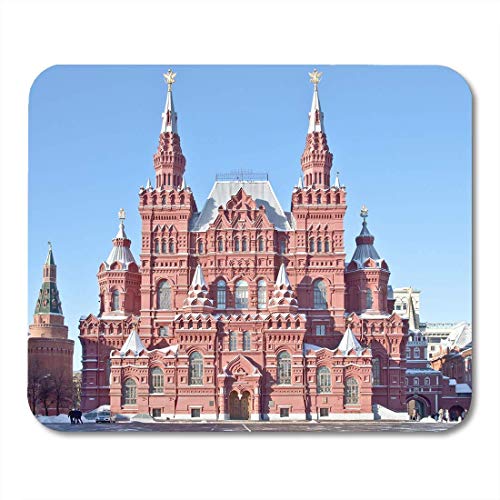 Alfombrilla de ratón Antiguo Rojo Moscú Museo Histórico Estado de Arquitectura Área de Edificio Alfombrilla de Ratón para Portátiles, Ordenadores de Escritorio Alfombras Suministros de Oficina 25X30CM