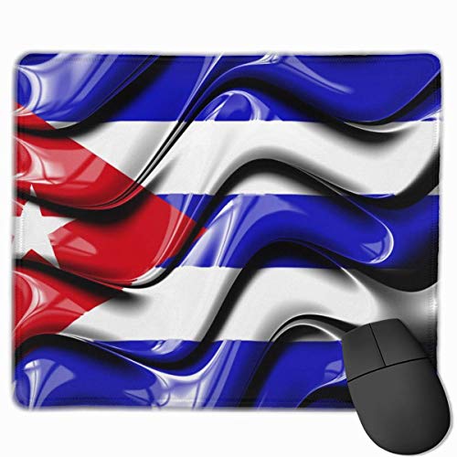 Bandera cubana Símbolos nacionales Diseños únicos antideslizantes Alfombrilla de ratón para juegos Rectángulo de tela negra Alfombrilla de ratón Alfombrilla de ratón de caucho natural con bordes cosid