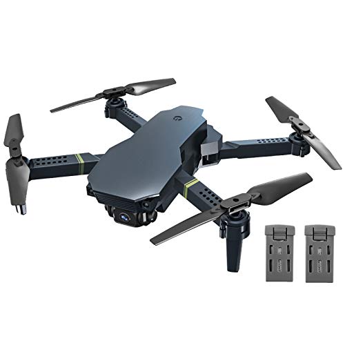 B&H-ERX FPV WiFi Drone con Cámara Dual 4K, Drone Plegable Gran Angular RC Quadcopter Avión Portátil Juguete Control De Aplicaciones Tiempo De Vuelo Largo 40 Minutos (20 + 20) con 2 Baterías,Negro