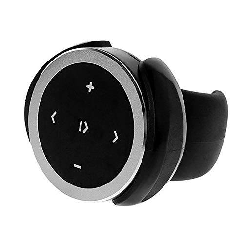 Boyfriend Cardig Mando a distancia inalámbrico Bluetooth 4.0 para volante de coche, botón multimedia Bluetooth, mando a distancia para iOS/Android, color plateado
