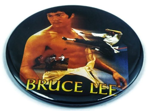 Bruce Lee Kung fu HK (2) Impresionante 3 en 1 características JUMBO 3.75" Pin Stand Button