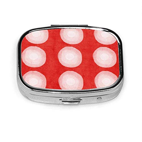 Caja de pastillas cuadrada de moda Bolsa de almacenamiento de medicinas Bolsillo o pastillero fácil de usar Bolsa de medicina Bolsa de almacenamiento Red-and-White-Shibori