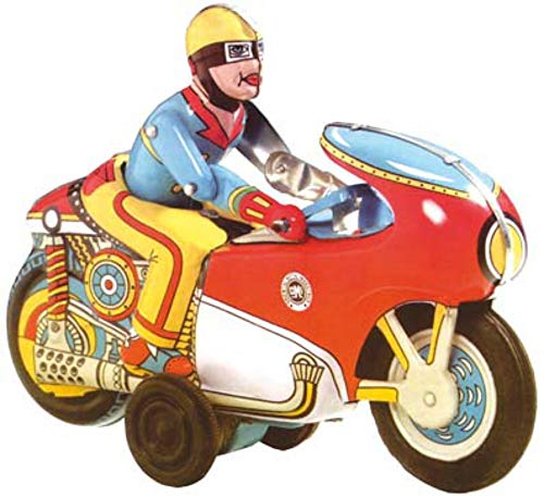 CAPRILO Juguete Decorativo de Hojalata Moto Winner Vehículos de Cuerda. Juguetes y Juegos de Colección. Regalos Originales. Decoración Clásica.