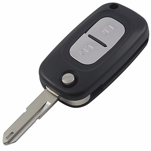 Carcasa llave para Renault Clio Kangoo Master Clio Modus Trafic Twingo Wind | 2 Botones | Modello con ranura para pilas