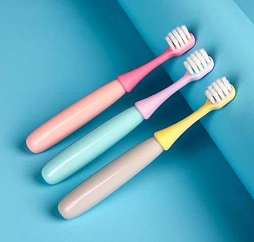 Cepillo de dientes para niños,3 piezas Cepillo de dientes, Cepillo de dientes para niños con forma de hongo Lovely Little Extra suave Cepillo de dientes manual para niños pequeños para 2-5 años