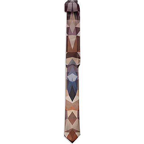 Corbata Mosaico Cabeza de búho en formas triangulares vinculadas Estilo retro Funk Tema de diseño geométrico Boho, corbatas para hombres