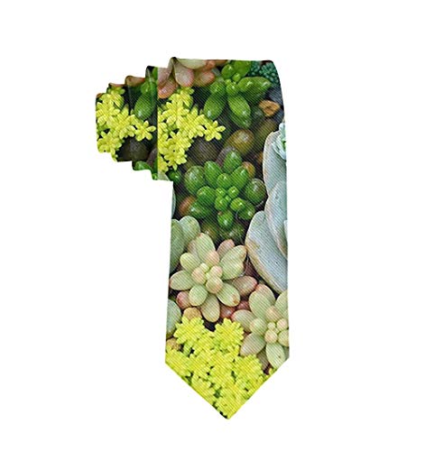 Corbata para hombre de novio, regalo de fiesta (azul marino y rosa peonía) Plantas suculentas en miniatura Talla única