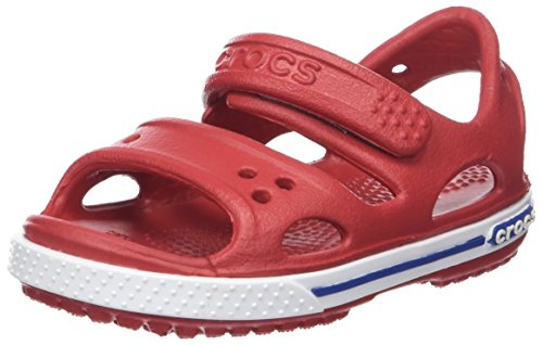 Crocs Crocband II Sandal PS K, Sandalias Unisex Niños, Rojo (Pepper/Blue Jean), 29/30 EU