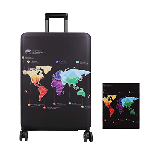 Cubierta de equipaje Funda de maleta 18-32 pulgadas de fibra de carbón de bambú cubierta de equipaje Poliéster equipaje de viaje cubierta de la caja protectora (color 6, L)