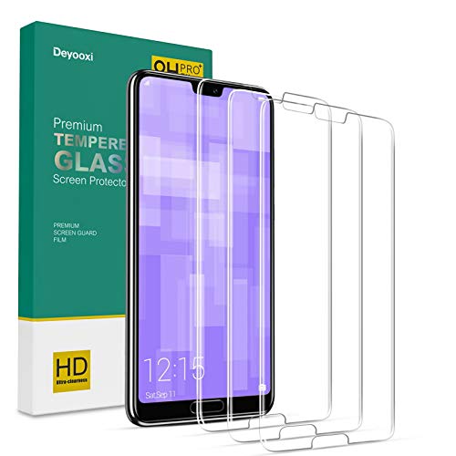 Deyooxi Protector de Pantalla para Huawei P20 Pro,3 Unidades Cristal Vidrio Templado Pantalla Protectora para Huawei P20 Pro,Alta Definicion,Transparente