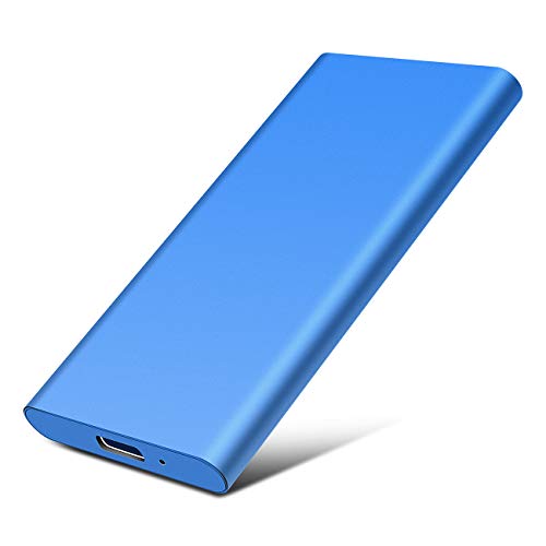 Disco Duro Externo 1TB Portátil Aleación de Aluminio Tipo C USB3.1 HDD Almacenamiento Compatible para PC,Xbox One(1TB,Azul)