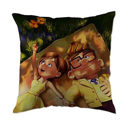 Disney Pixar Carl and Ellie Up - Fundas de almohada (45,72 x 45,72 cm, impresión a dos caras)