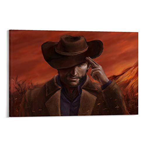 DRAGON VINES Póster de Red Dead Redemption 2 Vicious Gang Art - Impresión sobre lienzo (20 x 30 cm)