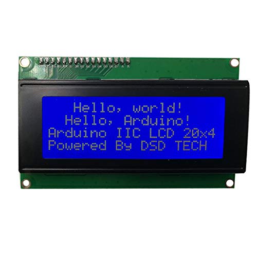 DSD TECH SH-D2004 20x4 2004 Pantalla LCD Azul con Adaptador de Interfaz de módulo IIC para Arduino UNO R3 Mega2560 Nano Raspberry pi