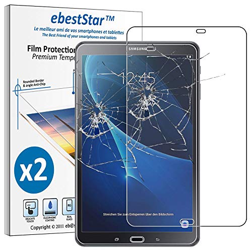 ebestStar - [Lote x2 Cristal Templado Compatible con Samsung Galaxy Tab A6 A 10.1 (2018, 2016) T580 T585 Protector Pantalla, Película Dureza 9H, Sin-Burbujas [Aparato: 254.2x155.3x8.2mm 10.1"]