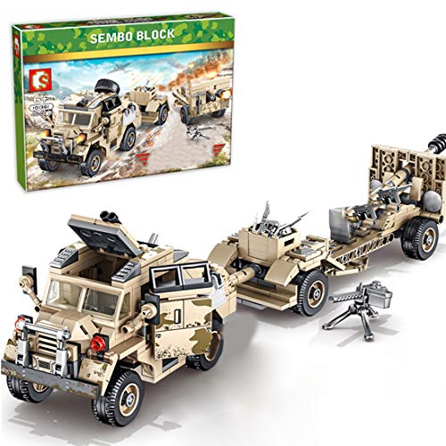 Elroy369Lion Mini obús militar modelo tractor camión kit de construcción de 464 piezas de juguete para construcción de camiones militares juguetes educativos para niños y niñas de 6 a 12 años