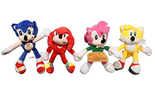 FENGHE Muñeco de Peluche Sonic 4 unids/Lote Super Sonic The Hedgehog Juguete de Felpa Figura de Juego muñeca Regalo de cumpleaños para niños 18-45 cm