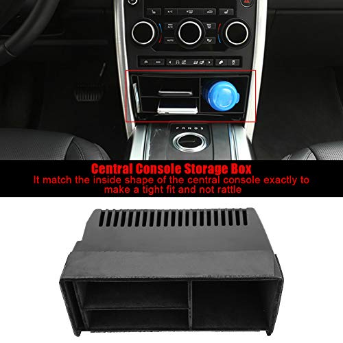 Fsskgx Consola Central del Coche Caja de Almacenamiento Organizador Bandeja de teléfono Accesorio Compatible para Land Rover Discovery Sport 2015-2018, con Espuma Antideslizante, Negro