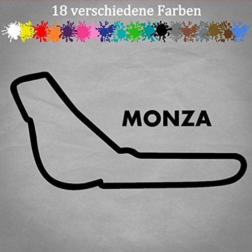 Generic Pegatina de Monza, 20 x 10 cm, diseño de circuito de Italia, en 18 colores