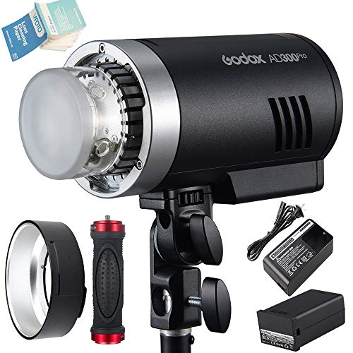 Godox AD300Pro Outdoor Flash, 300w 2.4G TTL Flash Strobe Speedlite, 1/8000 HSS, 320 Full Power Pop, 5600±100K Stable Color, 12W Modeling Lamp, 0.01-1.5s Recycle Time(AD300Pro)